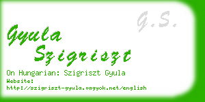 gyula szigriszt business card